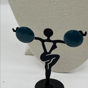 3.225.26-1 Vintage Teal Disc Post Earrings